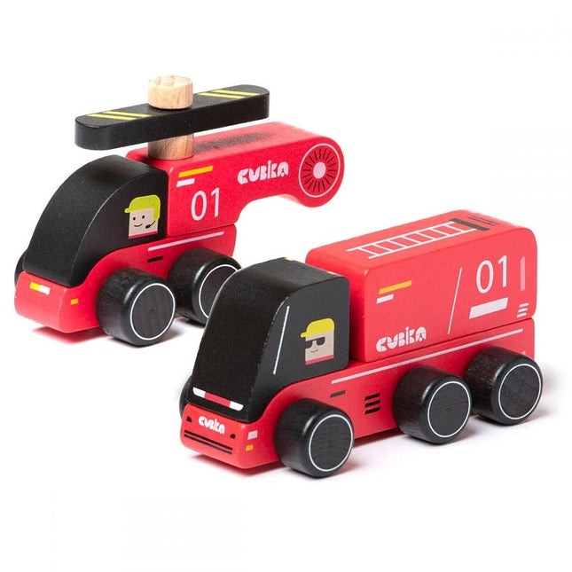 Jucarie din lemn, Cubika - Fire Fighters