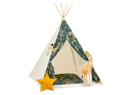 Cort teepee pentru copii, 110 cm x 110 cm - Safari - Bebeboo - Totul pentru copii. Jucării, Hăinuțe, Perne, Mobilier, Textile