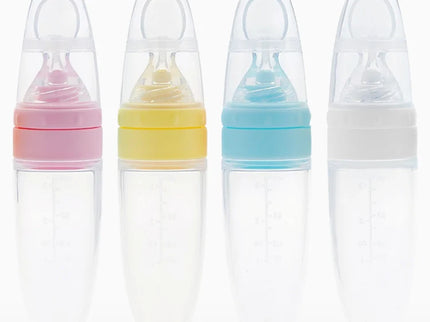 Lingurita pentru hranirea bebelusului, 6 luni+, diverse culori, silicon+PP