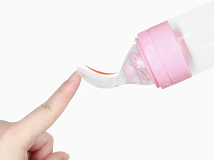 Lingurita pentru hranirea bebelusului, 6 luni+, diverse culori, silicon+PP