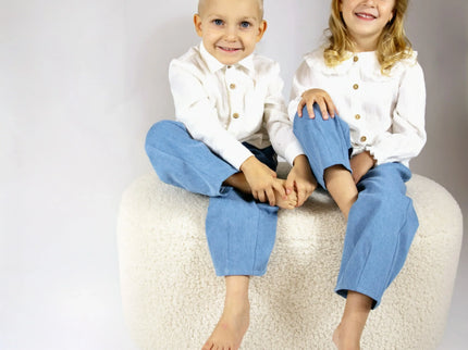 Pantaloni denim din bumbac pentru fete - Bebeboo - Totul pentru copii. Jucării, Hăinuțe, Perne, Mobilier, Textile