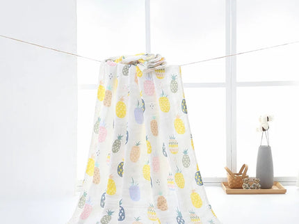 Paturica din bumbac pentru bebelusi - Pineapple, 0 luni+, 110x110 cm