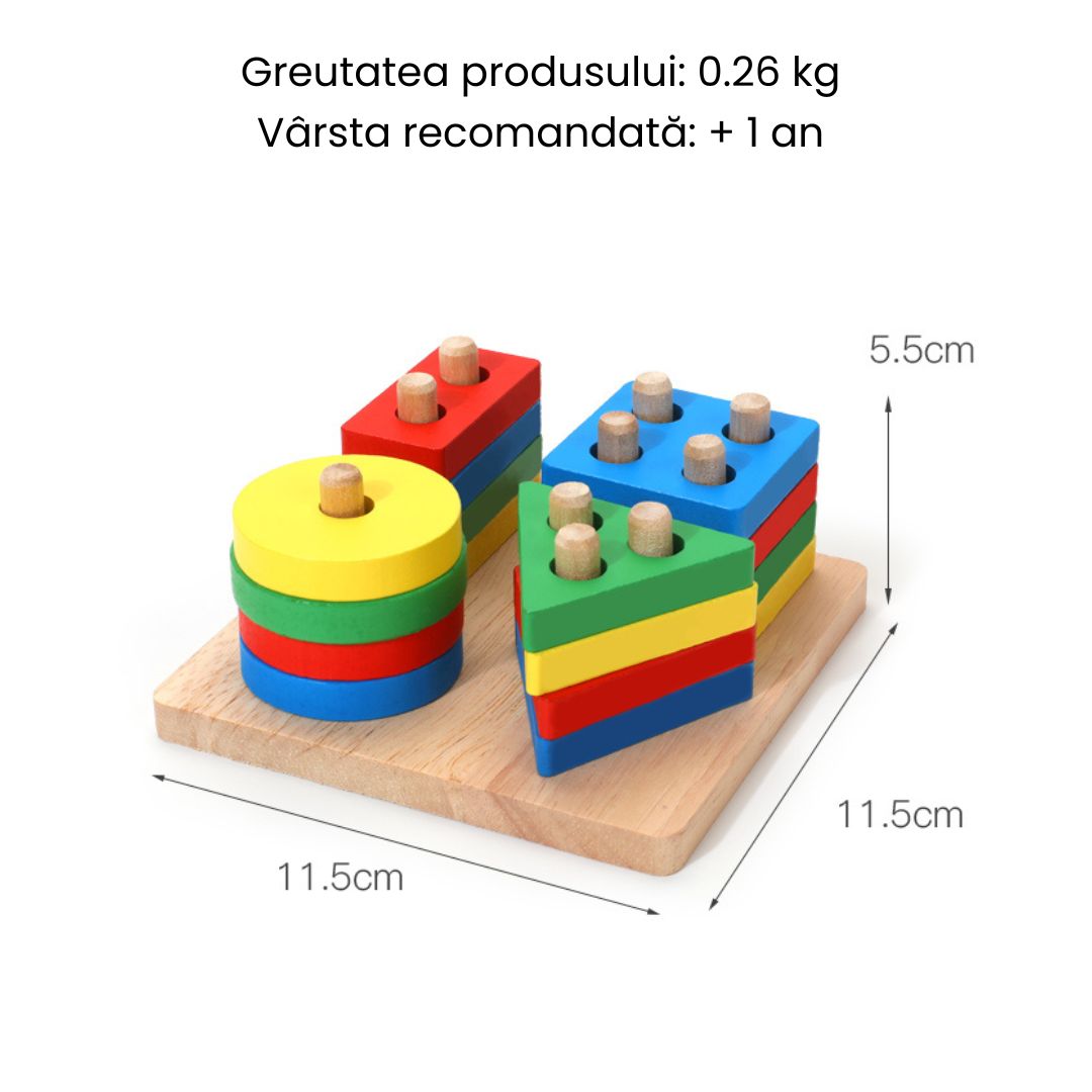 Joc de sortare, 16 forme geometrice, 1 an+