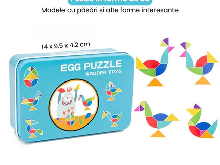 Puzzle din Lemn - Egg Puzzle, 7 pies, 3 ani+ - Bebeboo - Totul pentru copii. Jucării, Hăinuțe, Perne, Mobilier, Textile