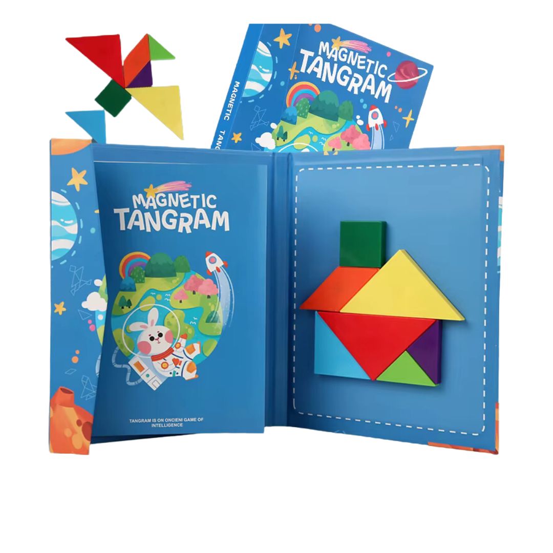 Carte magnetică de tip Tangram, 3 ani+