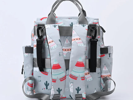 Rucsac imprimat pentru mamici, marime universala, Roz, 34x30x12 cm