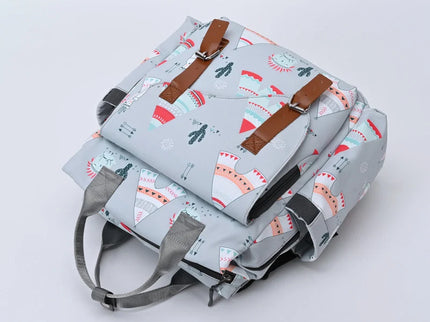 Rucsac imprimat pentru mamici, marime universala, Roz, 34x30x12 cm
