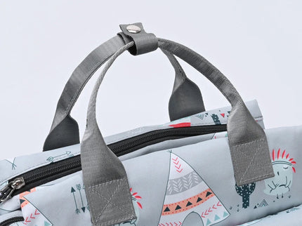 Rucsac imprimat pentru mamici, marime universala, Roz, 34x30x12 cm
