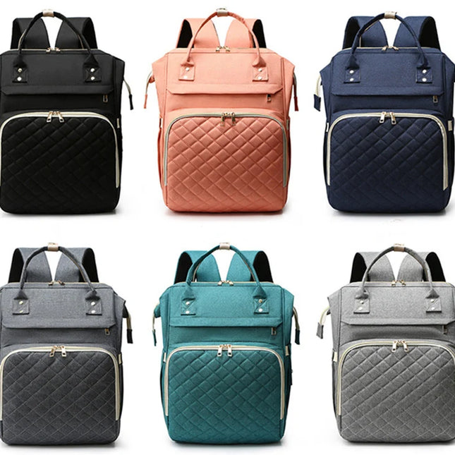 Rucsac multifunctional pentru mamici si bebelusi, marime universala, Roz, 38 x 29 x 16 cm