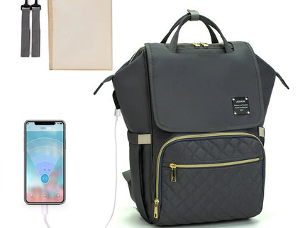Rucsac multifunctional pentru mamici si bebelusi, cu salteluta de schimbat, Roz-albastru, 39 x 26 x 20 cm