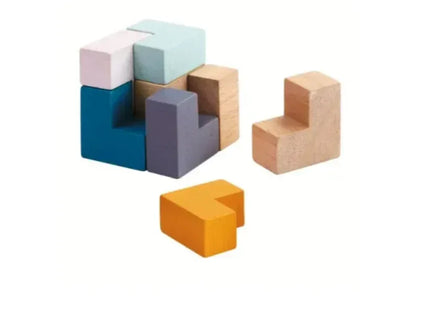 Joc Cub din lemn in cutie metalica. Joc Montessori din lemn - Bebeboo - Totul pentru copii. Jucării, Hăinuțe, Perne, Mobilier, Textile