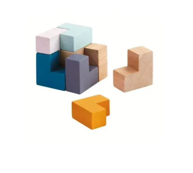 Joc Cub din lemn in cutie metalica. Joc Montessori din lemn - Bebeboo - Totul pentru copii. Jucării, Hăinuțe, Perne, Mobilier, Textile