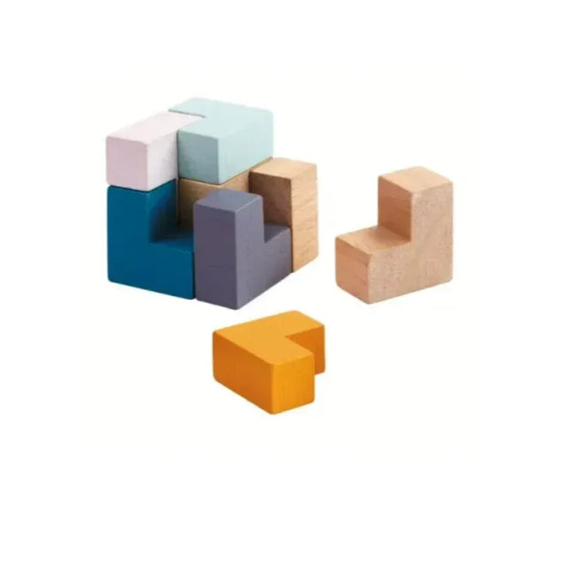 Joc Cub din lemn in cutie metalica. Joc Montessori din lemn - Bebeboo - Totul pentru copii. Jucării, Hăinuțe, Perne, Mobilier, Textile