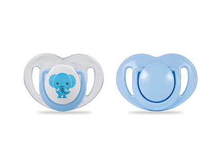 Set 2 suzete ortodontice Mamajoo, Elephant & Blue, 6 luni+, silicon + PP