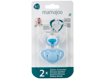 Set 2 suzete ortodontice Mamajoo, Elephant & Blue, 6 luni+, silicon + PP