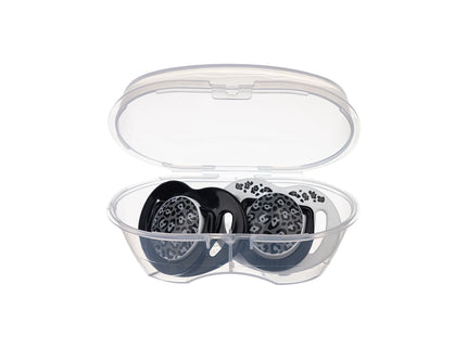 Set 2 suzete ortodontice Mamajoo + cutie sterilizare, Anthracite Leopard, 0 luni+, silicone+PP