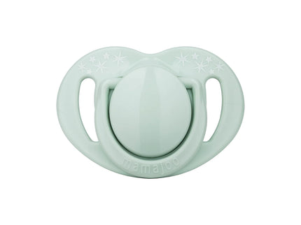 Set 2 suzete ortodontice Mamajoo + cutie sterilizare, Verde Pudra, 6 luni+, silicon+pp