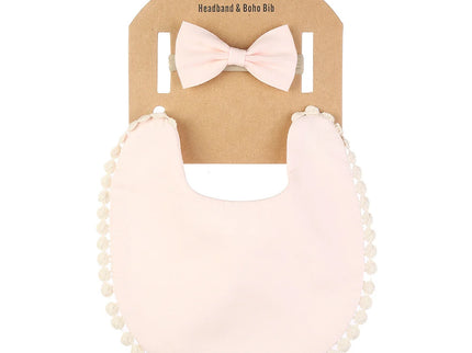 Set baveta eleganta si bentita – Peach, 0 luni+, bumbac