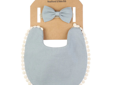 Set baveta eleganta si bentita – Blue, 0 luni+, bumbac