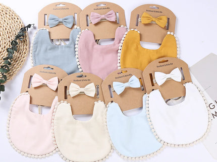 Set baveta eleganta si bentita – Cream, 0 luni+, bumbac