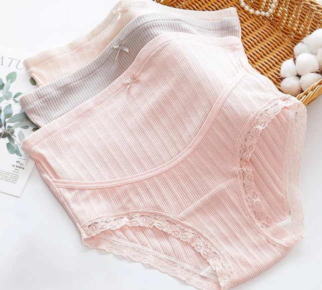 Set chilot maternitate cu dantela, 3 bucati, din bumbac si spandex