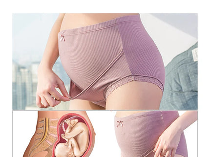 Set chilot maternitate cu dantela, 3 bucati, din bumbac si spandex