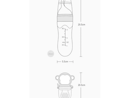 Alimentator pentru Fructe și Legume| Silicon, 15x6.5 cm, roz - Bebeboo - Totul pentru copii. Jucării, Hăinuțe, Perne, Mobilier, Textile