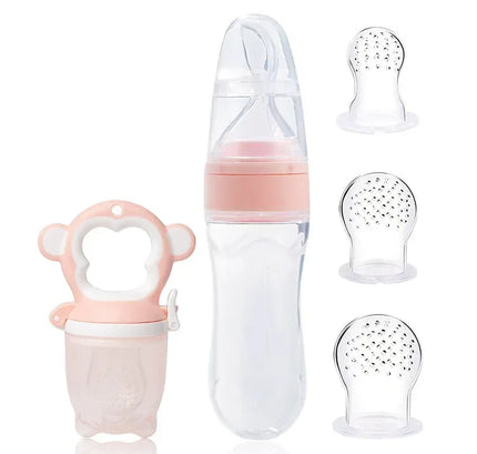 Alimentator pentru Fructe și Legume| Silicon, 15x6.5 cm, roz - Bebeboo - Totul pentru copii. Jucării, Hăinuțe, Perne, Mobilier, Textile