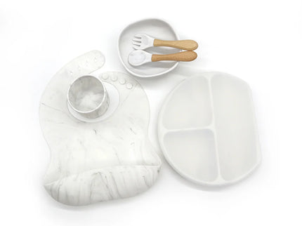 Set diversificare bebelusi 6 piese – Marble, 6 luni+, silicon