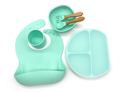 Set diversificare bebelusi 6 piese – Mint, 6 luni+, silicon