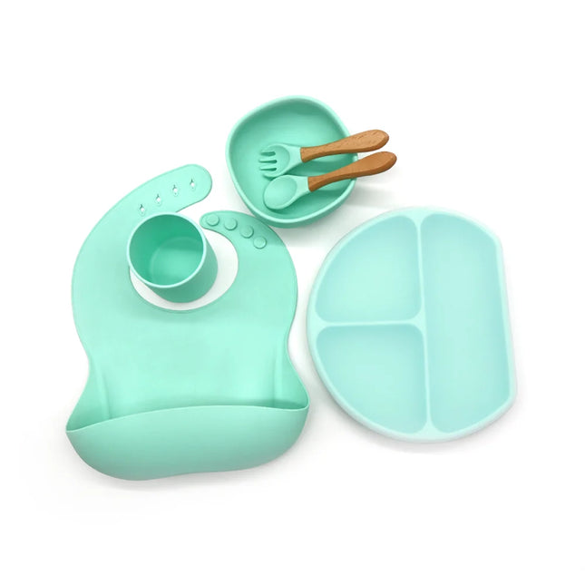 Set diversificare bebelusi 6 piese – Mint, 6 luni+, silicon