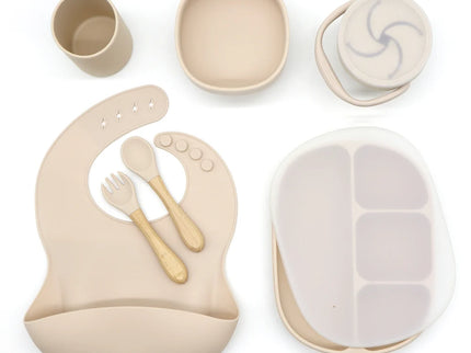 Set diversificare bebelusi 7 piese – Beige, 6 luni+, silicon