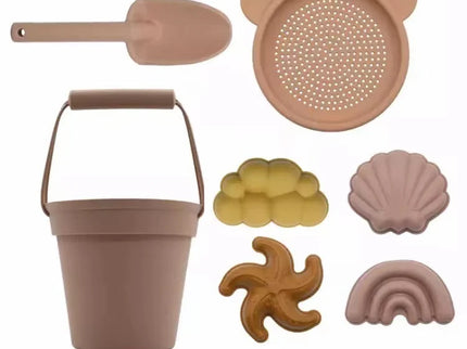 Set jucarii pentru plajă din silicon Simplicity - Blush, 7 piese, 6 luni+