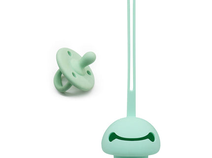 Set suzeta dentitie si protectie - Mint, 3 luni+, silicon