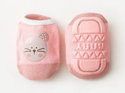Sosete antiderapante pentru copii, Model 2 - Pink, diverse marimi, bumbac + elastan
