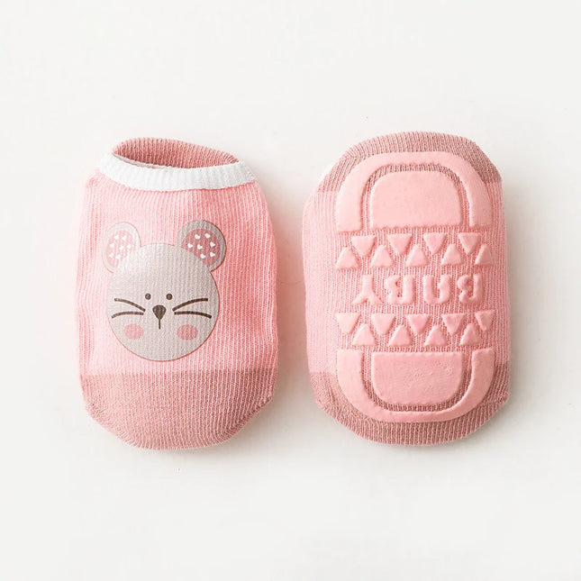 Sosete antiderapante pentru copii, Model 2 - Pink, diverse marimi, bumbac + elastan