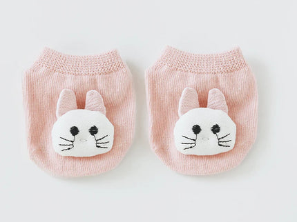 Sosete antiderapante pentru copii, Model 5 - Pink, diverse marimi, bumbac + elastan