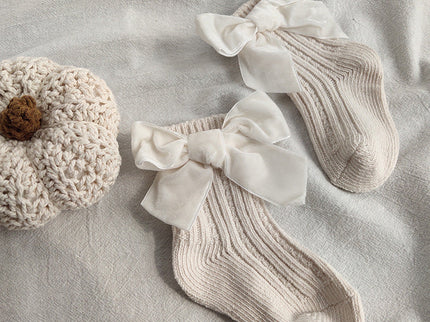 Sosete elegante pentru fetite, Carmen - Cream, diverse marimi, bumbac + elastan
