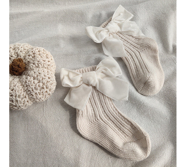Sosete elegante pentru fetite, Carmen - Cream, diverse marimi, bumbac + elastan
