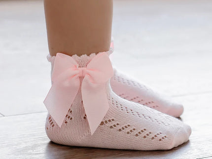 Sosete elegante pentru fetite, Maya - Pink, diverse marimi, bumbac + elastan