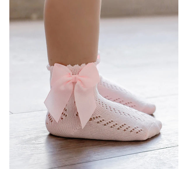 Sosete elegante pentru fetite, Maya - Pink, diverse marimi, bumbac + elastan
