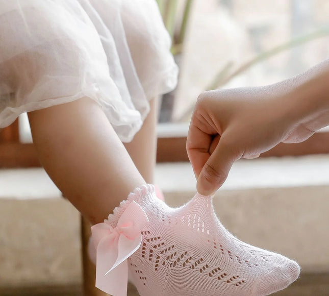 Sosete elegante pentru fetite, Maya - Pink, diverse marimi, bumbac + elastan