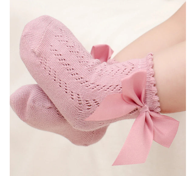 Sosete elegante pentru fetite, Maya - Rose Pink, diverse marimi, bumbac + elastan