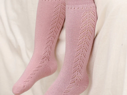 Sosete lungi pentru fetițe, Elisa - Rose Pink, diverse marimi, bumbac + elastan