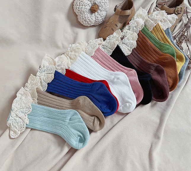 Sosete lungi pentru fetite, Antonia - Rose Pink, diverse marimi, bumbac + elastan