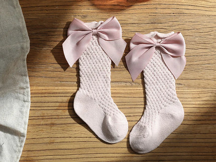 Sosete lungi pentru fetite, Bella - Rose Pink, diverse marimi, bumbac + elastan