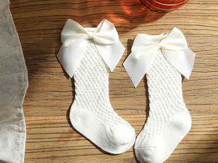 Sosete lungi pentru fetite, Bella - Ivory, diverse marimi, bumbac + elastan