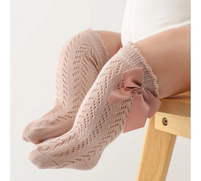 Sosete lungi pentru fetite, Karina - Dark Pink, diverse marimi, bumbac + elastan