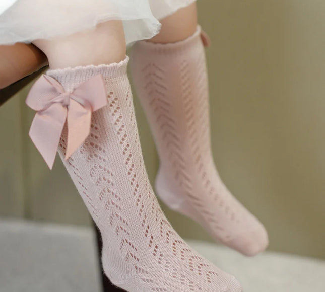 Sosete lungi pentru fetite, Karina - Dark Pink, diverse marimi, bumbac + elastan