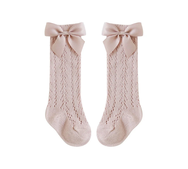 Sosete lungi pentru fetite, Lara - Rose Pink, diverse culori, cumbac + elastan